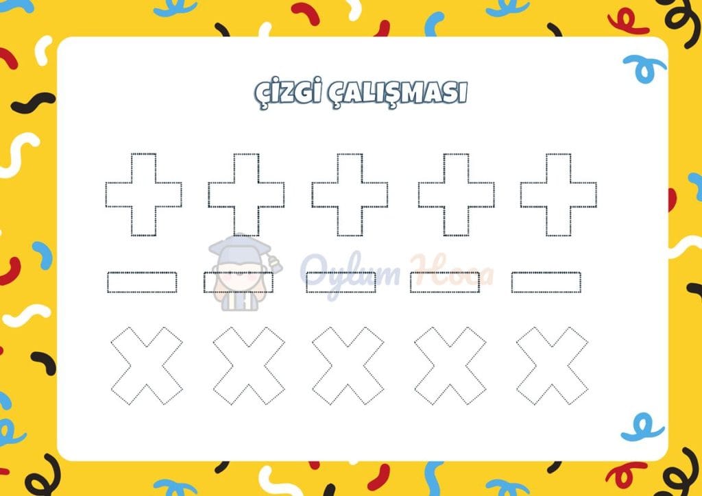 Matematik Sembolleri Çizgi Çalışması 1 Matematik Sembolleri Çizgi Çalışması