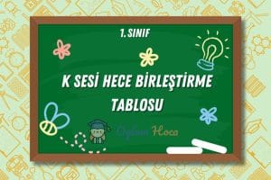 K Sesi Hece Birleştirme Tablosu 9 K Sesi Hece Birleştirme Tablosu