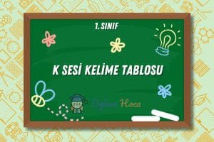 K Sesi Kelime Tablosu 4 K Sesi Kelime Tablosu