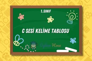 C Sesi Kelime Tablosu 5 C Sesi Kelime Tablosu