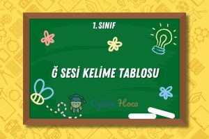 Ğ Sesi Kelime Tablosu 7 Ğ Sesi Kelime Tablosu